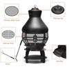 WELLFOR 20" Wood Burning Patio Chimney Outdoor Fireplace W-70670 Black - 4 of 4