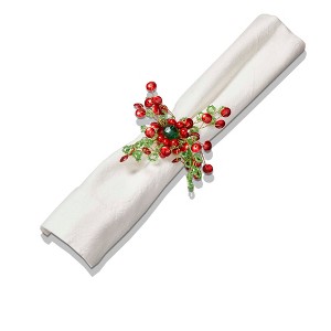 Tag Sprig Napkin Ring Decorative Napkin Holders Spot Clean 2 in H x 4.5 in L x 4.5 in W - 1 of 1