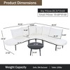 Patio Half- Moon Curved Outdoor Furniture Sofa Set with Coffee Table, Padded Seats and Backrest Cushions for Garden - 3 of 4