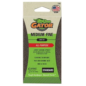 Rust-Oleum Gator Sanding Sponge Med/Fine Grit: Sandpaper Block for Paint, Wood, Metal, Fiberglass, Drywall - 1 of 4