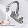 DOMETOUR Brushed Nickel 2-Handle Bathroom Faucet with 360° High Arc Swivel Spout, 4-Inch Centerset, 3-Hole Vanity/RV/Lavatory Faucet - 3 of 4