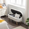 ModernLuxe Velvet/Boucle Fabric Storage Bench with Wood Legs - Ideal for Living Room & Bedroom - 3 of 4