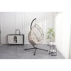 Gulches Hammocks: Linen Gray Egg-Shaped Hanging Chair with Stand for Indoor and Outdoor Comfort - 2 of 4