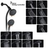 PROOX 7-Spray Patterns with 5 in. Wall Mount Dual Shower Heads with Drill Free Slide Bar and Valve - 4 of 4