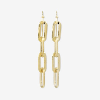 Sanctuary Project Flat Chain Drop Earrings Gold