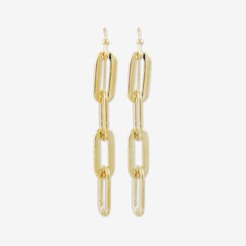 sanctuaire Flat Chain Drop Earrings Gold
