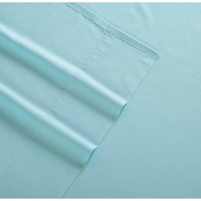 King Turquoise Solid Microfiber Polyester Sheet Set