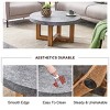 INFURNIC Coffee Tables Modern Gray Textured MDF Round Coffee Table Cross Legs Stylish Durable Design for Living Room, Grey, 31.4"*31.4"*15.7" - 3 of 4