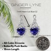 Heart Shape Blue Cz Drop Stud Earrings Womens Ginger Lyne Collection - 3 of 4