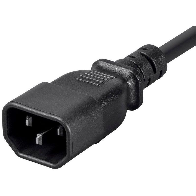 Monoprice Desktop Computer Power Cord - 3ft - Black, IEC 60320 C14 to NEMA 5-15R, For Computers, Servers, & Monitors to a PDU or UPS in a Data Center, 3 of 7