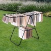 Free-Standing Metal Clothes Drying Rack with Sock Clips Foldable Laundry Drying Rack Space-Saving Design Clothes Dryer - 2 of 4