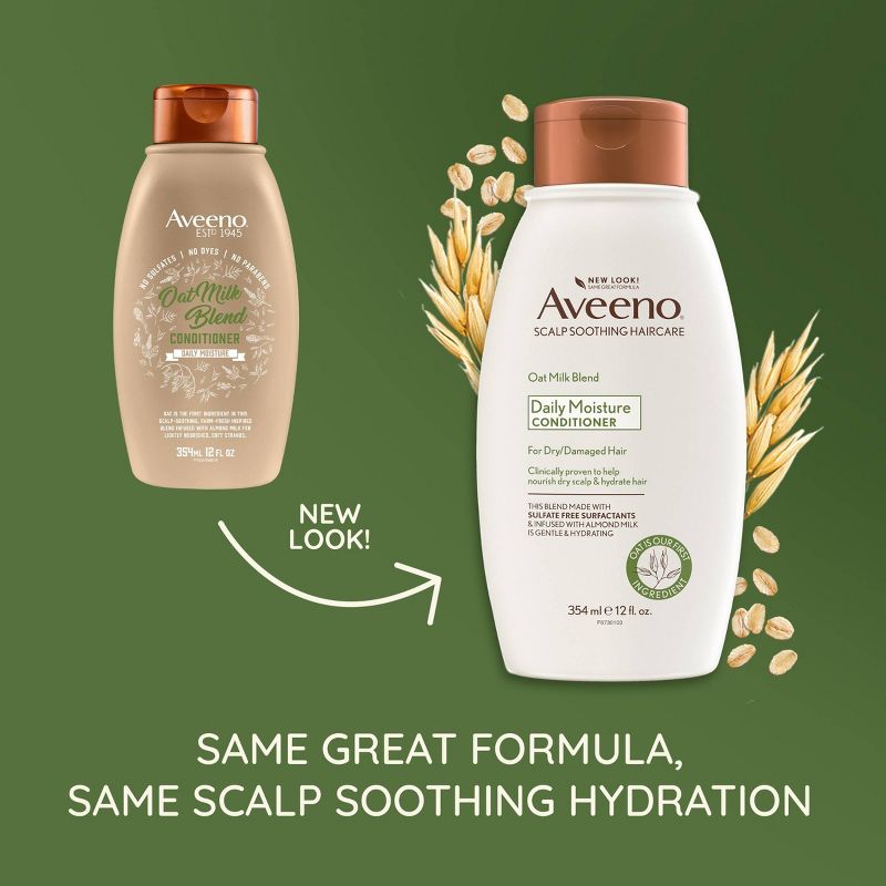 Aveeno Scalp Soothing Oat Milk Blend Conditioner Moisturizing Daily Hair Conditioner - 12 fl oz, 4 of 11