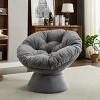 Oversized Swivel Accent Chair,360° Swivel Barrel Chair, Multicoloured Papasan Chair for Living Room-Cuddlewood - 3 of 4