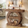 Hommoo 41.3" Farmhouse 3-Tier Console Table Rustic Brown - 2 of 4