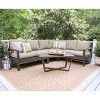 Leisure Made Augusta 5pc Wicker Sectional in Tan Fabric - 2 of 4