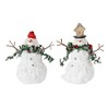 Terra Cotta Melted Snowman Family with Bird and Pine Accents (Set of 4) - 2 of 2