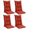 vidaXL Highback Chair Cushion Set of 4 Melange Red 100% Polyester - 3 of 4