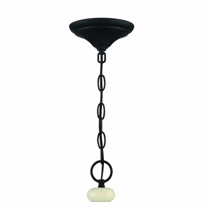 Flat Black and Rope 24" Wide 6-Light Candle Chandelier