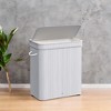26.4-Gals Laundry Hamper Basket Bamboo Laundry Basket with Lid Removable Machine Washable Laundry Basket, with Handles - 2 of 4