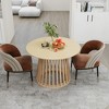 KIGFTSOD Round Coffee Table, Grille Molding, Suitable for Bedroom, Living Room, Balcony - 2 of 4