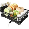 Dish Drying Rack, Stainless Steel Dish Rack for Sink, Large Dish Rack with Drainboard,Rustproof Dish Drainer with Utensil Holder for Kitchen,Black - 2 of 4