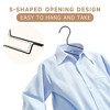 BP4U S-Shaped Metal Coat Hangers with Wooden Pants Bar, Reinforced Wire Hangers for Suits, Jackets, Sweaters, Jeans & Dresses - Black/White - 4 of 4