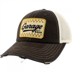 Adult Garage Beer Distressed Orville Stone-Black Adjustable Hat - 1 of 4