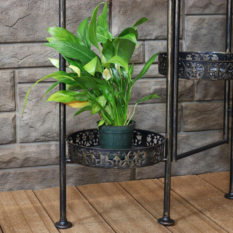 Sunnydaze Indoor/Outdoor Steel 10-Tiered Folding Succulent Flower Plant Display Stand - 52" - Bronze, 2 of 12