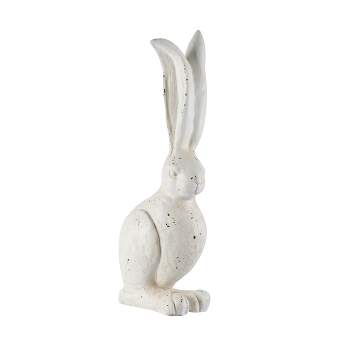 A&B Home Outdoor Decor Small Sitting Rabbit Figurine - White
