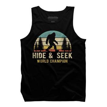 Men's Design By Humans Bigfoot - Hide And Seek World Champion By clickbong Tank Top