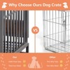 46in Dog Kennel Furniture, Heavy Duty Dog Crate with Removable Trays and Wheels, Metal Dog Crates for Large Dogs - 4 of 4