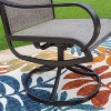 8pc Outdoor Dining Set with Metal Slat Top Table with Umbrella Hole & Swivel Chairs - Gray/Beige - Captiva Designs - 3 of 4