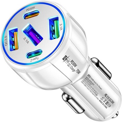 TruAIR 5-in-1 Car Charger (White)