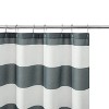 LunaLulinlk Gray Striped Printed Fabric Shower Curtain - 3 of 4