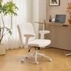 Karl Home | Speckled Chenille Swivel Chair With Flip-Up Arms For Cross-Legged - 4 of 4