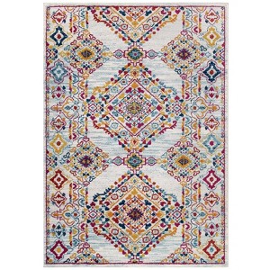 Modway Entourage Khalida Distressed Vintage Floral Lattice 5x8 Area Rug, Ivory, Blue, Orange, Yellow, Red - 1 of 4