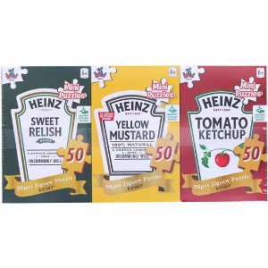 YWOW Games Heinz Sauces 50 Piece Jigsaw Puzzle 3-Pack | Relish | Mustard | Ketchup - 1 of 2