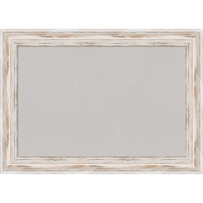 Alexandria White Wash Narrow Wood Framed Corkboard