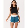cheibear Women's Sweat Shorts Casual Summer Lounge Athletic Running Elastic Cotton Pajama Shorts - 3 of 4