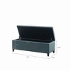 CAVINAS 49" Tufted Storage Ottoman Bench,Footstool with Espresso Birch Legs and Soft-Close Lid,Storage Bench for Bedroom,Living Room,Entryway - 3 of 4
