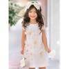 Pink Sequin Daisy Pearl-Accent Shift Dress Mia Belle Girls - 2 of 4