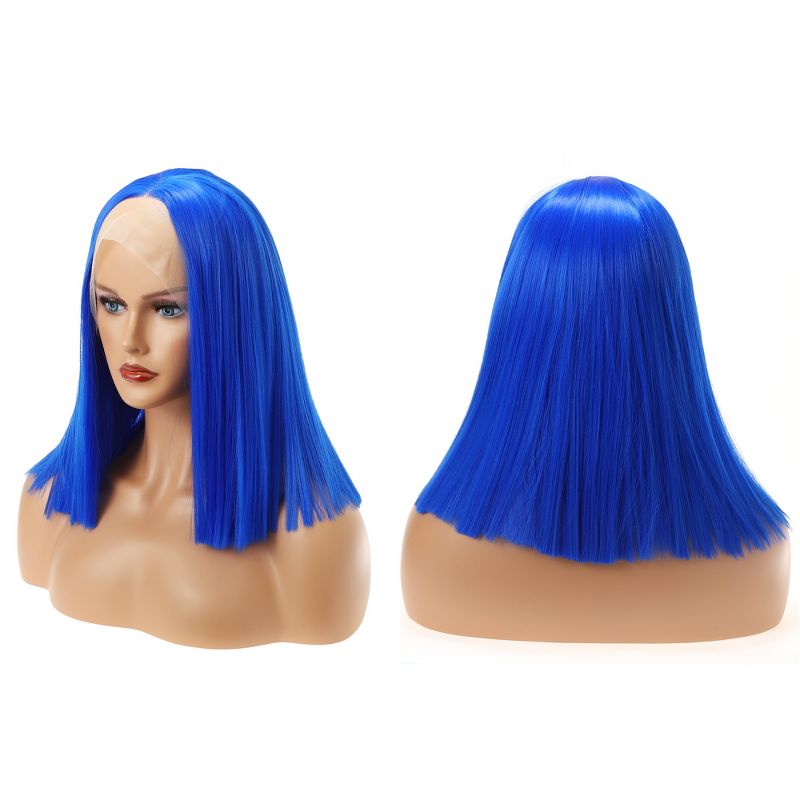 Unique Bargains Medium Long Straight Hair Lace Front Wigs for Women with Wig Cap 12" 1PC, 3 of 7