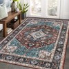 Washable Vintage Rug Non Slip Low Pile Rug Soft Throw Floor Cover Foldable Indoor Carpet for Living Room Bedroom Playroom Nursery - 4 of 4
