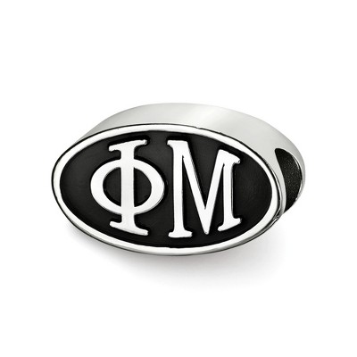 Black Bow Jewelry Sterling Silver Phi Mu Greek Life Bracelet Bead Charm