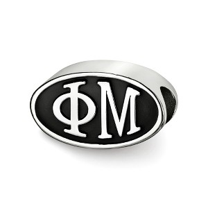 Black Bow Jewelry Sterling Silver Phi Mu Greek Life Bracelet Bead Charm - 1 of 3