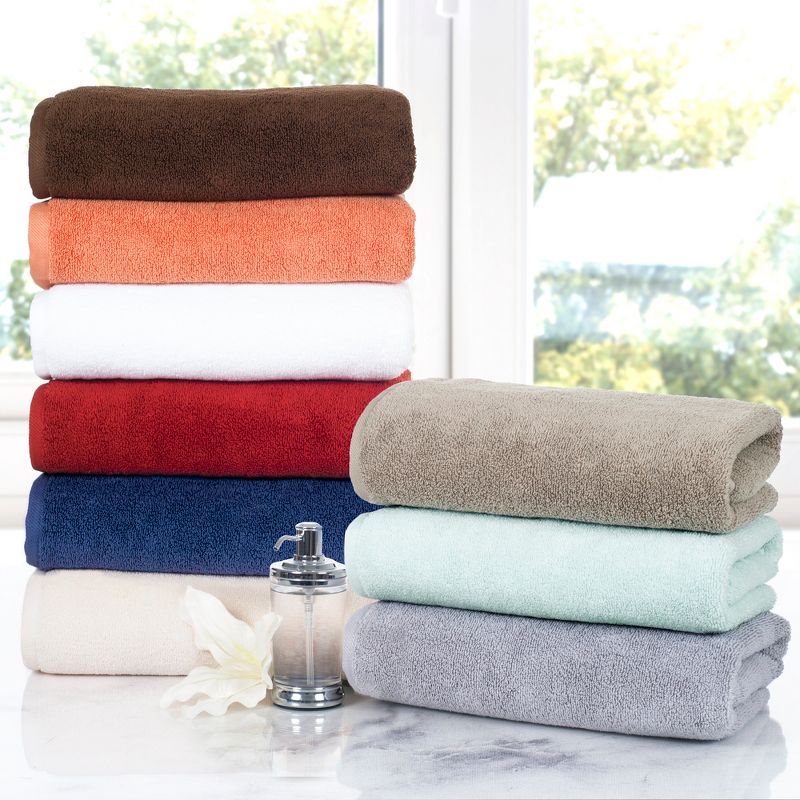 Hastings Home Zero Twist Collection 100% Cotton Towel Set - White, 6 Pieces, 4 of 7
