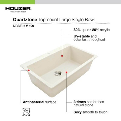 Mocha Granite Drop-In Single Bowl Kitchen Sink
