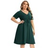 Women's Plus Size  A Line Flowy Party Midi Dresses - 3 of 4