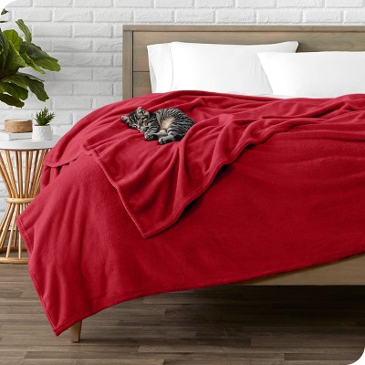 Luxurious King-Sized Red Microplush Fleece Throw Blanket