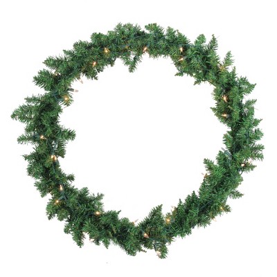 Northlight Pre-Lit Buffalo Fir Artificial Christmas Wreath - 30-Inch, Clear Lights